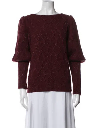 Pre-owned Co Wool Patterned Sweater In Burgundy