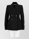Co Double Breasted Wool Blazer In Blue