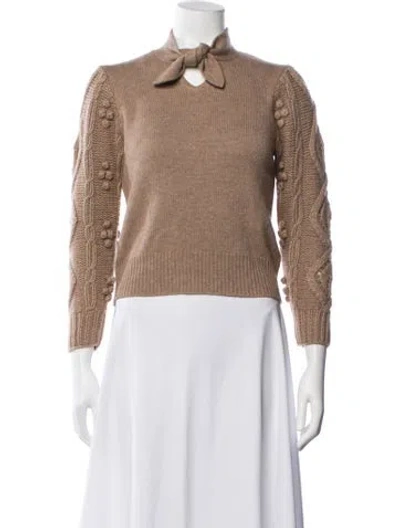 Pre-owned Co Wool Tie Neck Sweater In Multilor