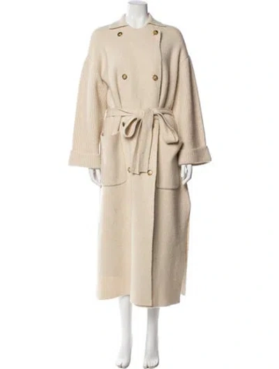 Pre-owned Co Wool Trench At In Neutral