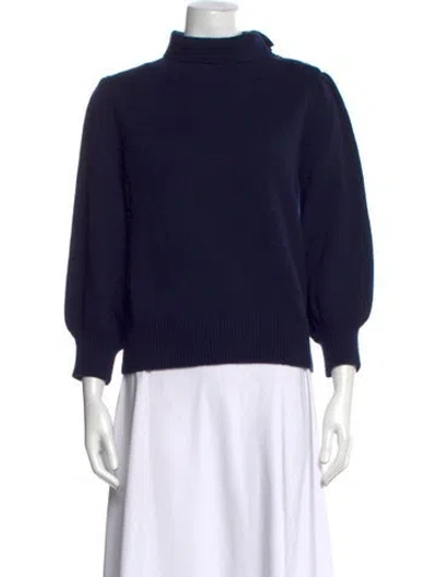 Pre-owned Co Wool Turtleneck Sweater In Blue
