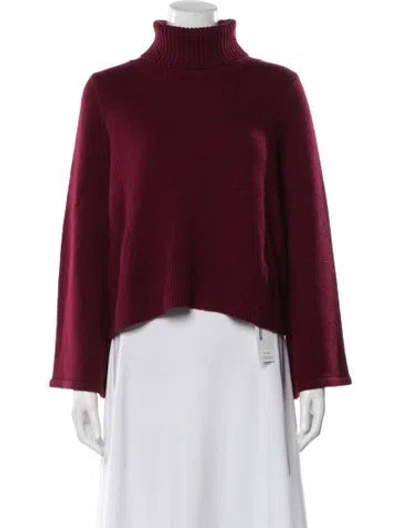 Pre-owned Co Wool Turtleneck Sweater In Burgundy