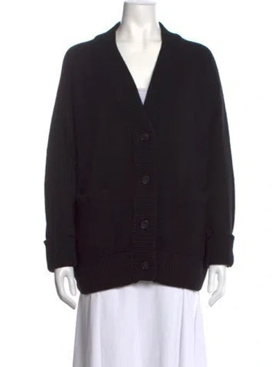 Pre-owned Co Wool V-neck Sweater In Black