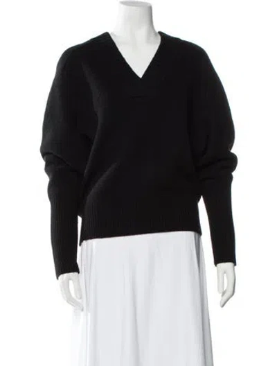 Pre-owned Co Wool V-neck Sweater In Blue