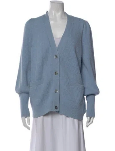 Pre-owned Co Wool V-neck Sweater In Blue