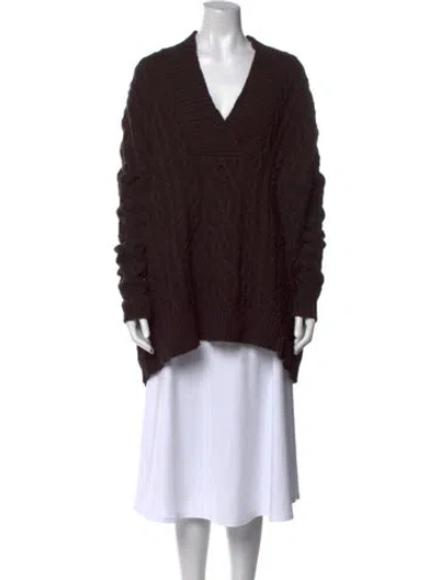 Pre-owned Co Wool V-neck Sweater In Brown