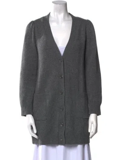 Pre-owned Co Wool V-neck Sweater In Gray