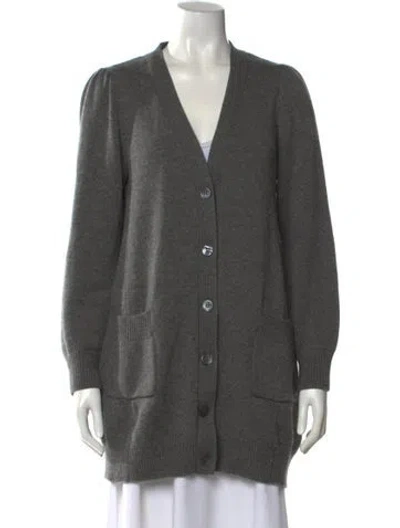 Pre-owned Co Wool V-neck Sweater In Gray