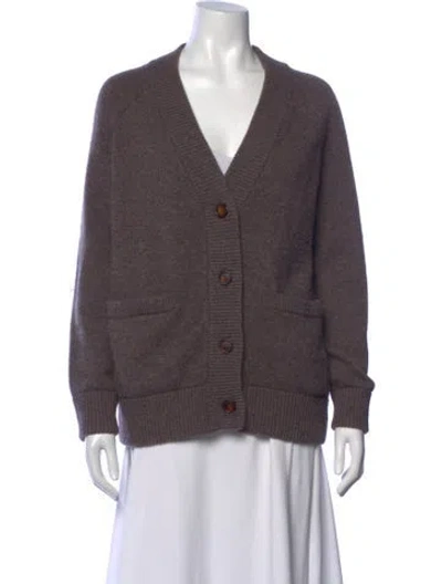 Pre-owned Co Wool V-neck Sweater In Grey
