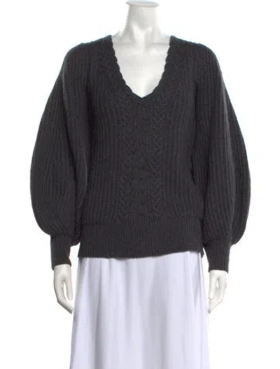 Pre-owned Co Wool V-neck Sweater In Grey