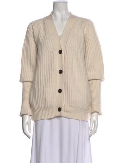 Pre-owned Co Wool V-neck Sweater In Neutral