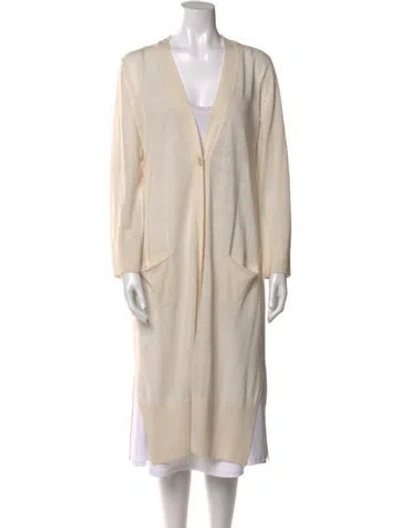 Pre-owned Co Wool V-neck Sweater In Neutral