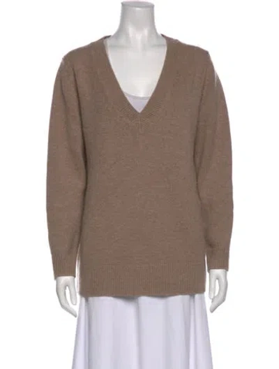 Pre-owned Co Wool V-neck Sweater In Neutral