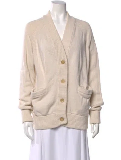 Pre-owned Co Wool V-neck Sweater In Neutral