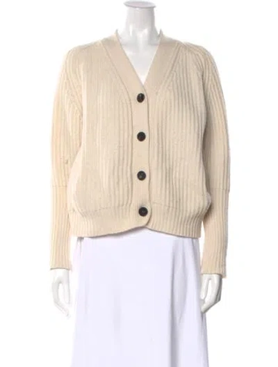 Pre-owned Co Wool V-neck Sweater In Neutral