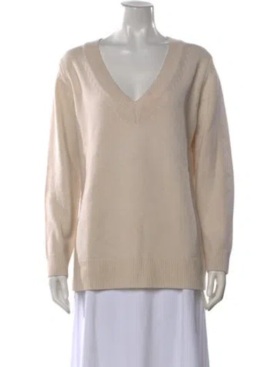 Pre-owned Co Wool V-neck Sweater In Neutral