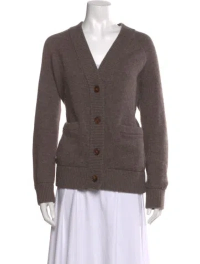 Pre-owned Co Wool V-neck Sweater In Neutral