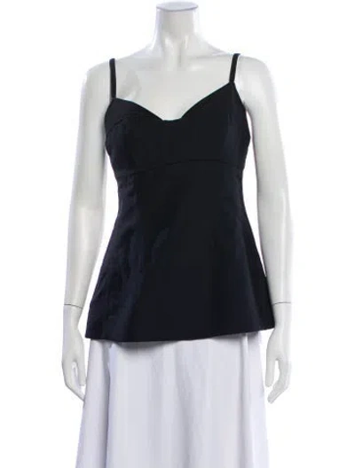 Pre-owned Co Wool V-neck Top W/ Tags In Blue