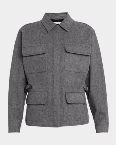 Co Workwear Wool-cashmere Shirt Jacket In Grey Melange