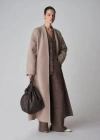Co Double Wool-cashmere Long Wrap At In Beige