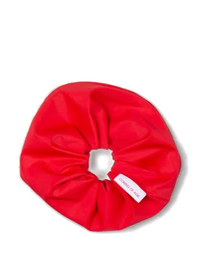 Coa Nyc Ruched Scrunchie In Red