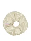 Coa Nyc Satin Scrunchie In Gray