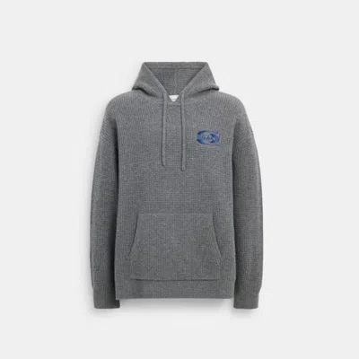 Coach Knit Hoodie In Grey