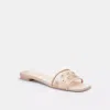 Coach Flat Sandal With Tea Rose