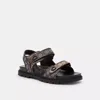 Coach Platform Sandal In Signature Jacquard In Black