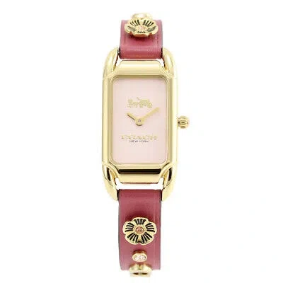 Pre-owned Coach 14504117 Cadie Quartz Analog Pink