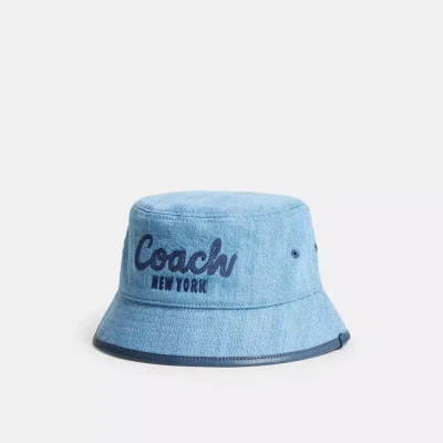 Coach 1941 Embroidered Denim Bucket Hat In Indigo