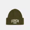 Coach 1941 Embroidered Knit Beanie In Green