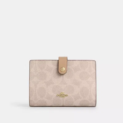 Coach 2 In 1 Wallet In Blocked Signature Canvas In Sand