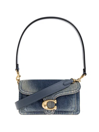 Coach 20 Tabby Denim Applique Tote Bag In Blue