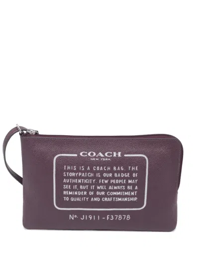 Pre-owned Coach 2023 Wristlet Pouch In Purple