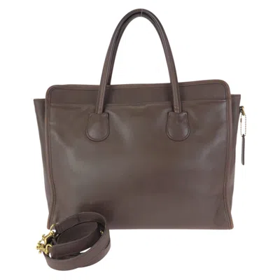 Coach 2way Leather Business Bag In Brown