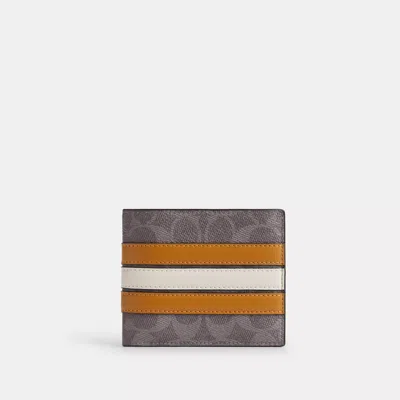 Coach 3 In 1 Wallet In Signature Canvas With Varsity Stripe In Gray