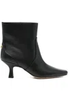 Coach 75mm Leather Heeled Boots In Black