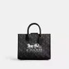 Coach Ace Tote Bag 26 With Horse And Carriage Print In Black