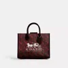 Coach Ace Tote Bag 26 With Horse And Carriage Print In Red