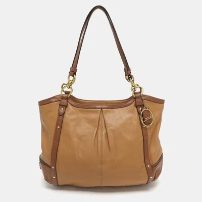 Coach Alexandra Brown Leather Shoulder Bag