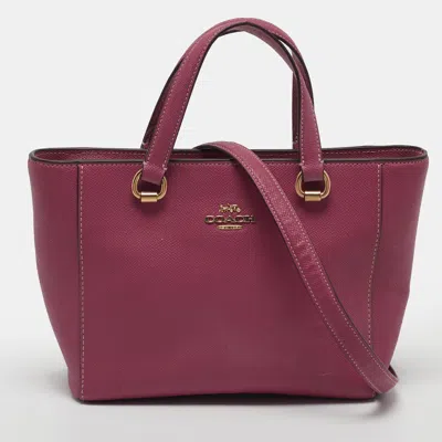 Pre-owned Coach Alice Dark Pink Leather Satchel