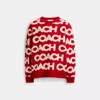 Coach Allover Crewneck Sweater In Gold
