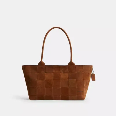 Coach Alter/ego Grosse Tote Aus Upcrafted-veloursleder In Brown