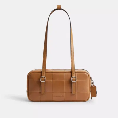 Coach Alter/ego Satchel Bag In Checkerboard Upcrafted Leather In Brown