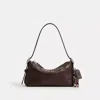 Coach Alter/ego Small Slouchy Shoulder Bag In Checkerboard Upcrafted Leather In Brown