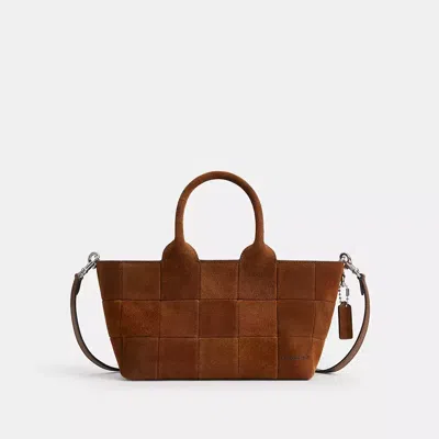 Coach Alter/ego Small Tote Bag In Upcrafted Suede In Brown
