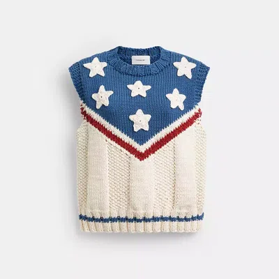 Coach American Flag Sweater Vest In Multi