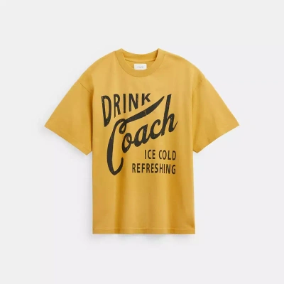 Coach Americana T Shirt In Yellow