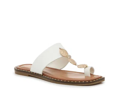 Coach And Four Penny Coin Sandal In White